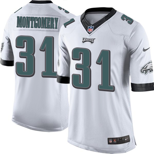 Men's Limited Wilbert Montgomery Nike Jersey White Road - #31 NFL Philadelphia Eagles